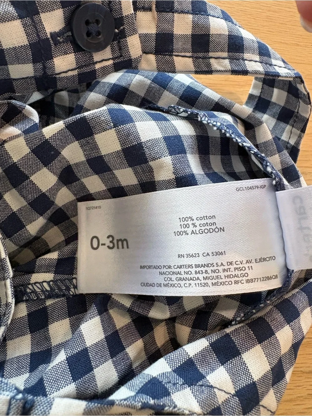 Carter's Gingham Baby Overalls Outfit